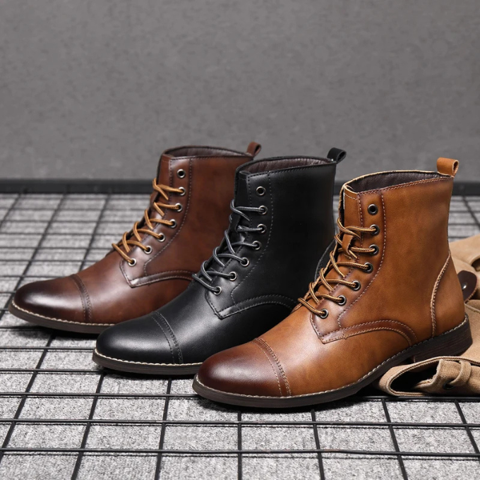 Mardo’s Easton Vintage Boots – Rugged Leather-Look Winter Boots for Men