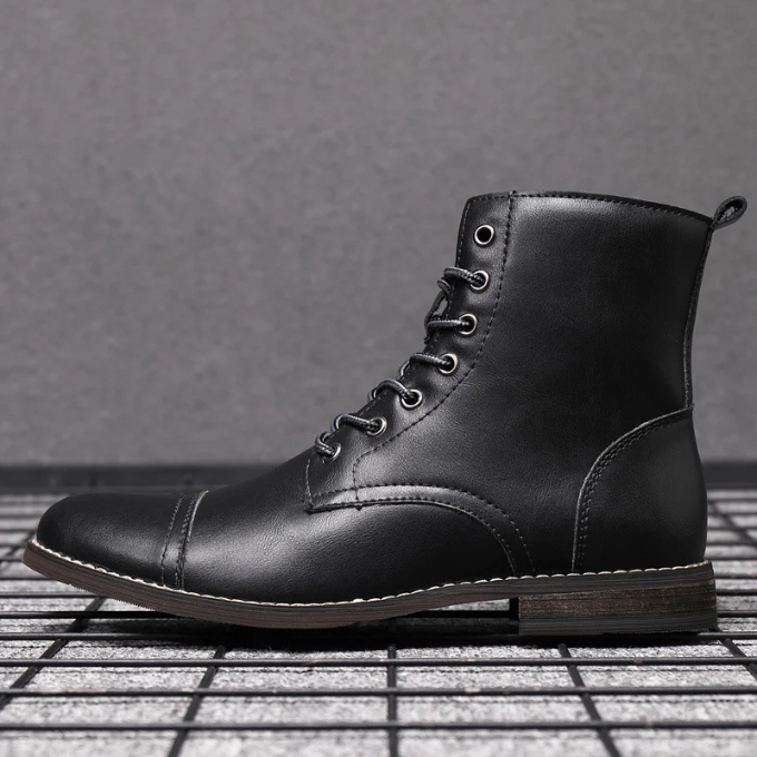 Mardo’s Easton Vintage Boots – Rugged Leather-Look Winter Boots for Men