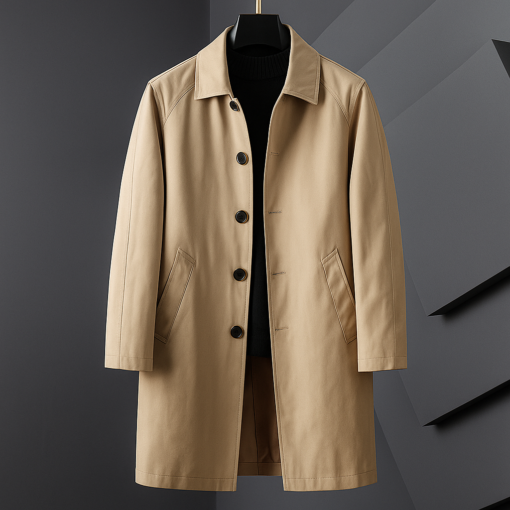 Mardo’s Luciano Trench – Modern Men’s Longline Coat for Transitional Weather