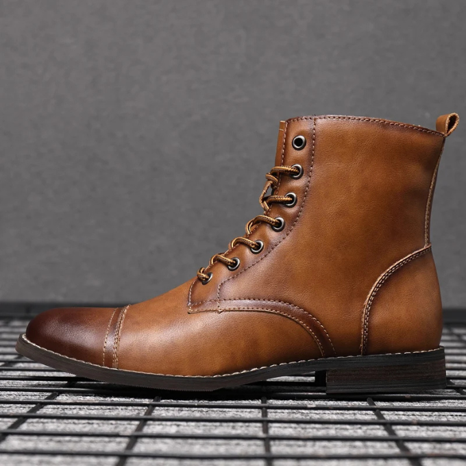 Mardo’s Easton Vintage Boots – Rugged Leather-Look Winter Boots for Men