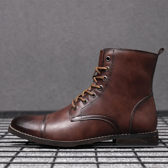 Mardo’s Easton Vintage Boots – Rugged Leather-Look Winter Boots for Men