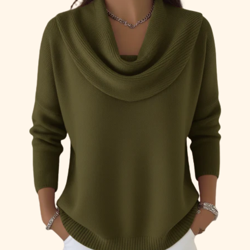Mardo’s Cercie Sweater – Women’s Elegant Knitwear with Draped Detail