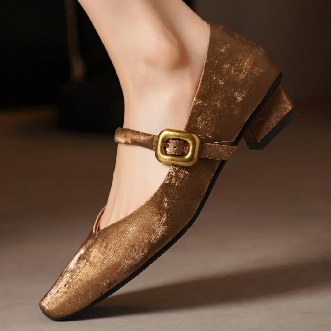 Mardo’s Dahlia Velvet Heels – Elegant Block Heels for Women