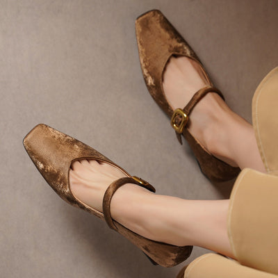 Mardo’s Dahlia Velvet Heels – Elegant Block Heels for Women