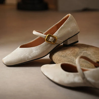 Mardo’s Dahlia Velvet Heels – Elegant Block Heels for Women