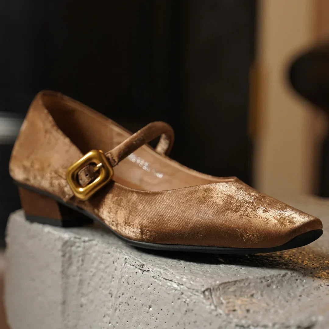 Mardo’s Dahlia Velvet Heels – Elegant Block Heels for Women