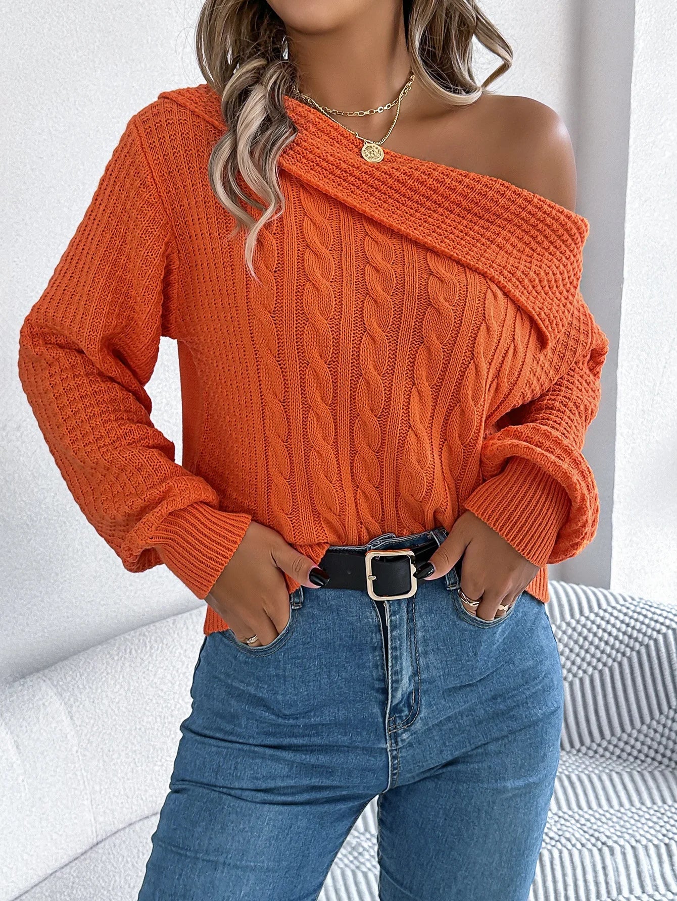 Breeze Knit Off-Shoulder Sweater
