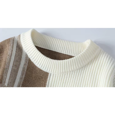 Driftwood Plaid Crew Knit Sweater