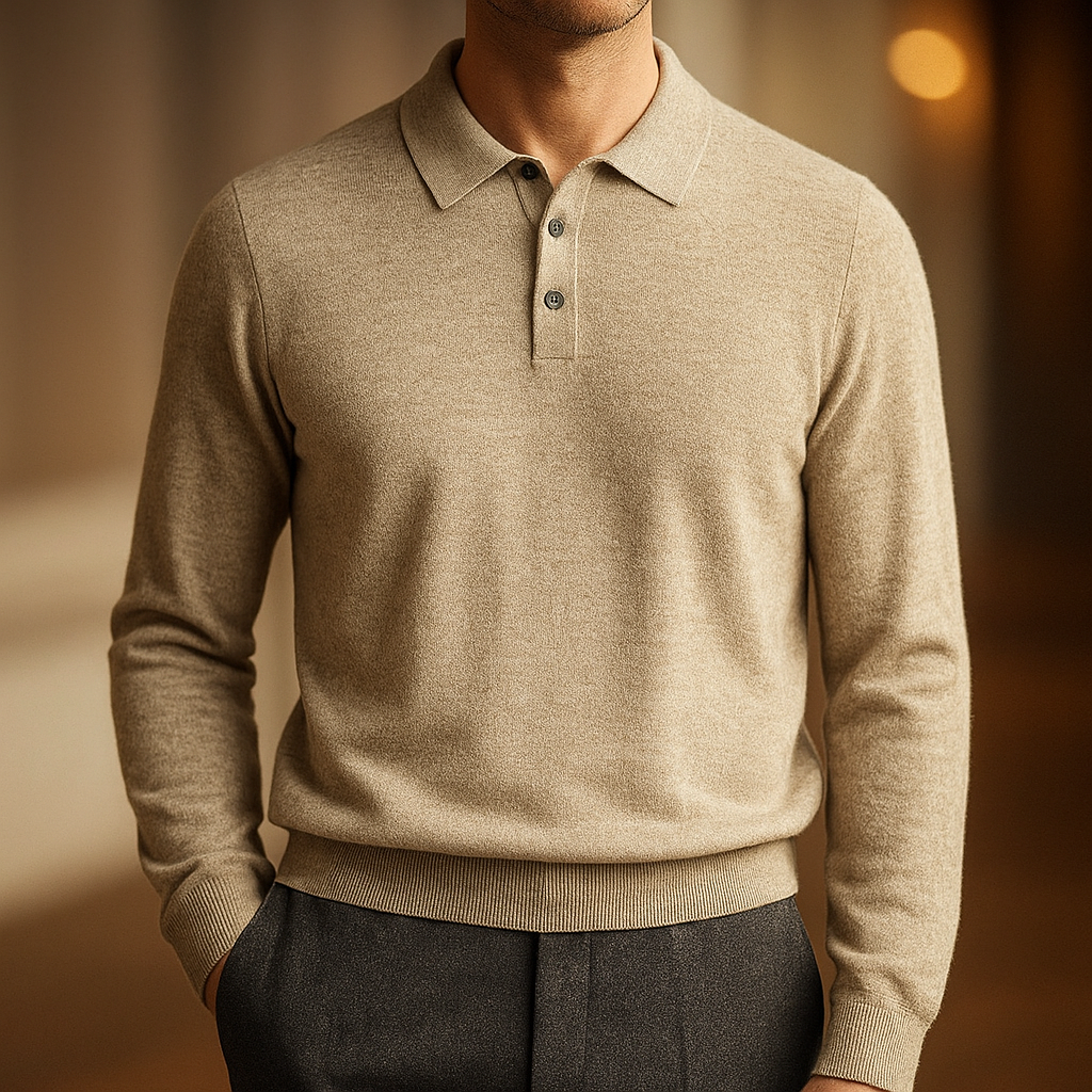 Mardo’s Merino Cashmere Polo Sweater – Luxurious Knitwear for Men