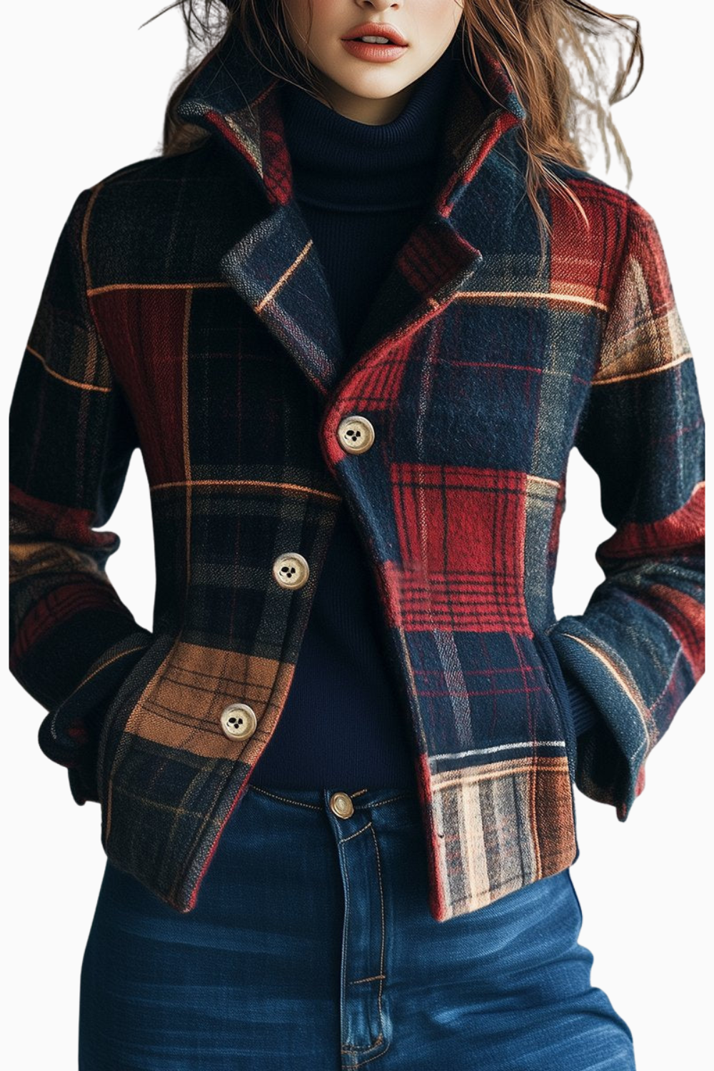 Mardo’s Joyce Jacket – Women’s Plaid Woolen Coat for Winter
