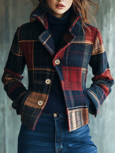 Mardo’s Joyce Jacket – Women’s Plaid Woolen Coat for Winter